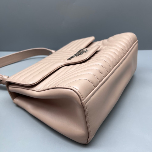 Prada Diagramme Medium Chain Flap Shoulder Bag Calfskin Natural Tan