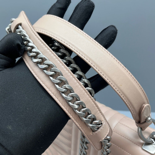 Prada Diagramme Medium Chain Flap Shoulder Bag Calfskin Natural Tan