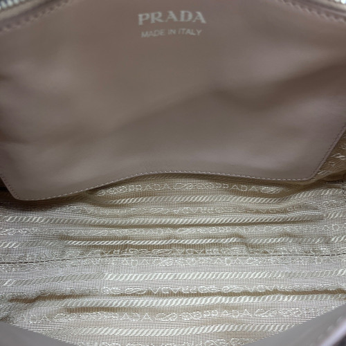 Prada Diagramme Medium Chain Flap Shoulder Bag Calfskin Natural Tan