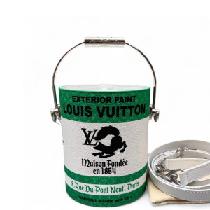 Louis Vuitton Bucket Calfskin Green White