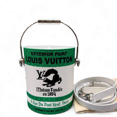 Louis Vuitton Bucket Calfskin Green White