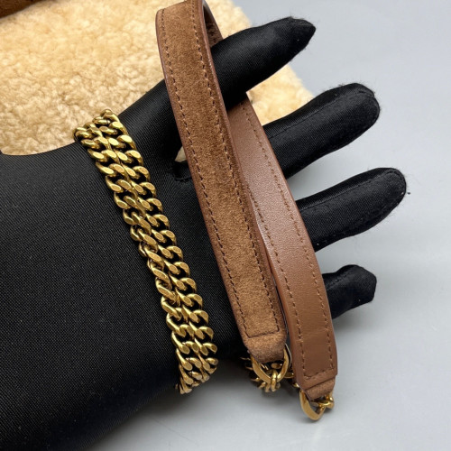 Yves Saint Laurent Bucket Shearling Lambskin Brown Beige