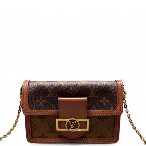 Louis Vuitton Dauphine Chain Wallet Reverse Monogram Brown Louis Vuitton Dauphine Chain Wallet Reverse Monogram Brown