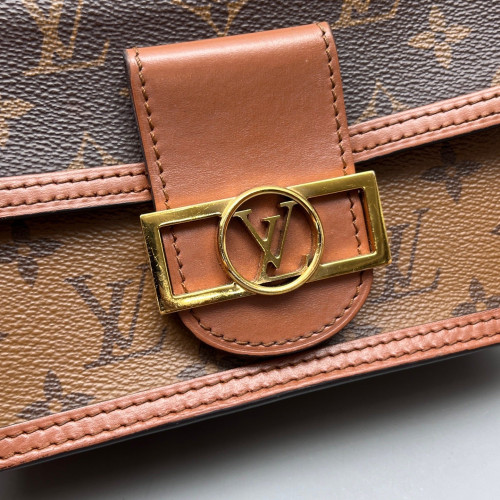 Louis Vuitton Dauphine Chain Wallet Reverse Monogram Brown