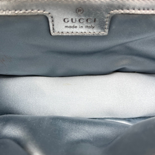 Gucci Chevron Mini GG Marmont Calfskin Silver