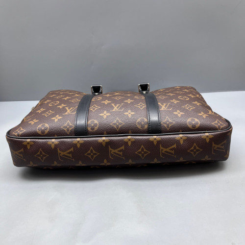 Louis Vuitton Porte Documents Voyage PM Monogram Brown Black