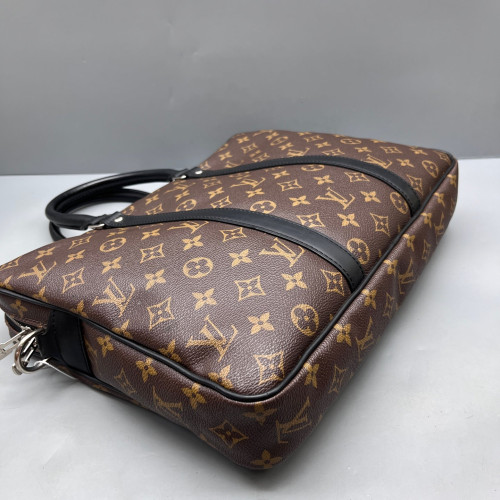 Louis Vuitton Porte Documents Voyage PM Monogram Brown Black