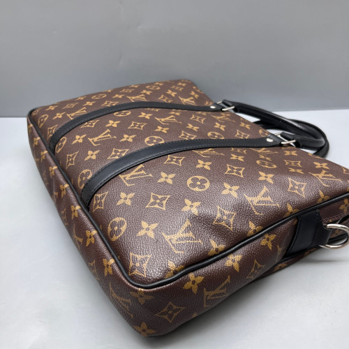 Louis Vuitton Porte Documents Voyage PM Monogram Brown Black