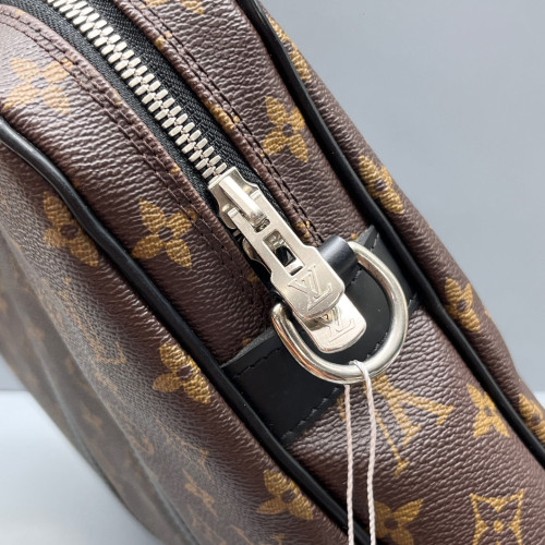 Louis Vuitton Porte Documents Voyage PM Monogram Brown Black