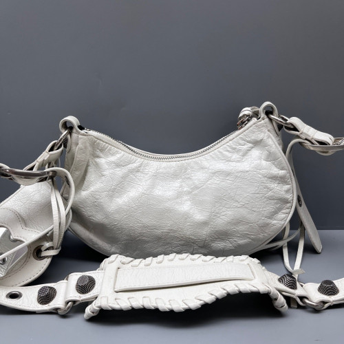 Balenciaga Le Cagole Sling Xs Arena Lambskin White