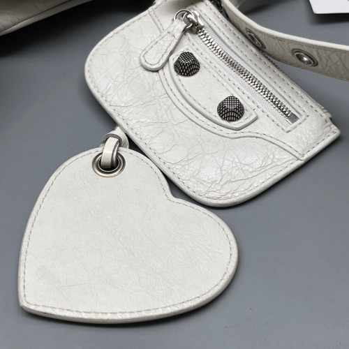 Balenciaga Le Cagole Sling Xs Arena Lambskin White
