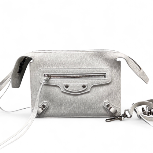 Balenciaga Studded Classic City Corssbody Bag Grained Calfskin White