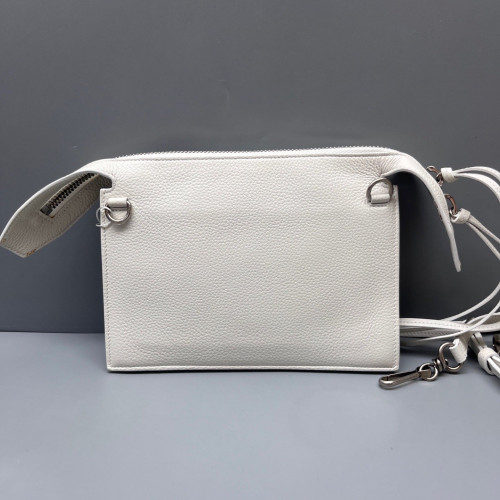 Balenciaga Studded Classic City Corssbody Bag Grained Calfskin White