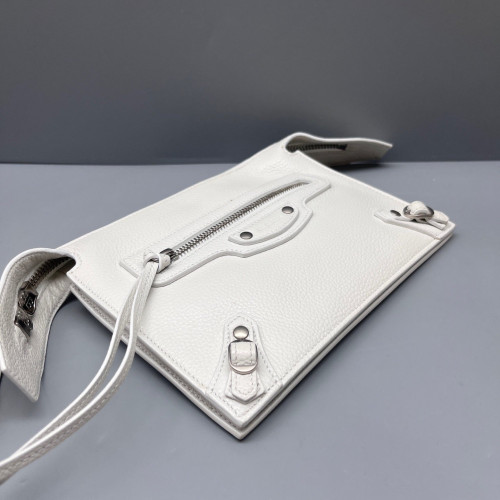 Balenciaga Studded Classic City Corssbody Bag Grained Calfskin White
