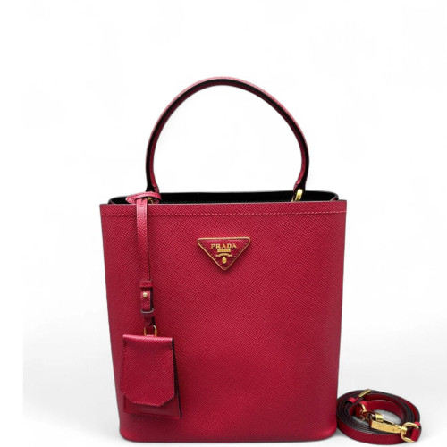 Prada Bucket Saffiano Calfskin Red