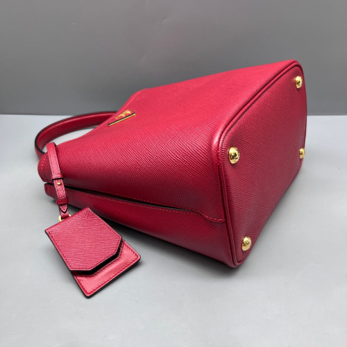 Prada Bucket Saffiano Calfskin Red