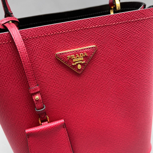 Prada Bucket Saffiano Calfskin Red