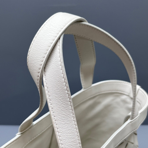 Bottega Veneta Small Flip Flap Tote Lambskin Intrecciato Nappa White