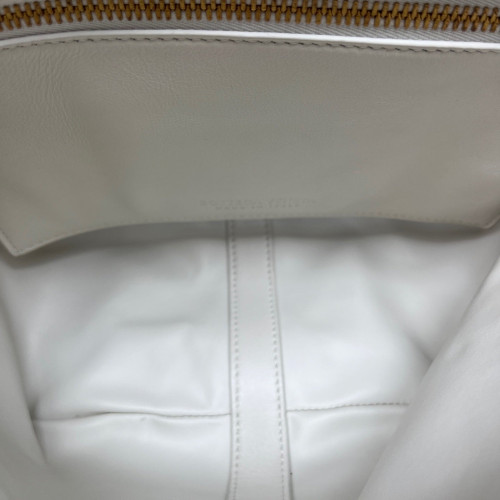 Bottega Veneta Small Flip Flap Tote Lambskin Intrecciato Nappa White