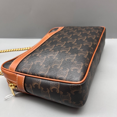 Celine Medium Patapans Shoulder Bag Triomphe Brown Black