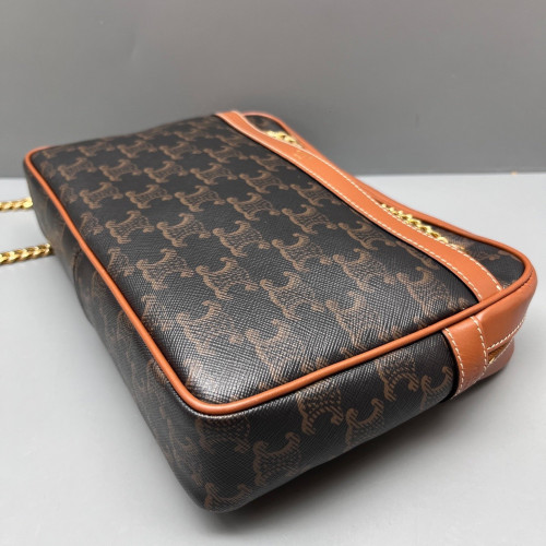 Celine Medium Patapans Shoulder Bag Triomphe Brown Black