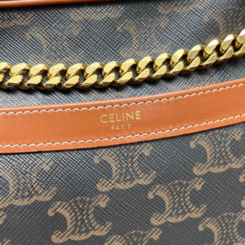 Celine Medium Patapans Shoulder Bag Triomphe Brown Black
