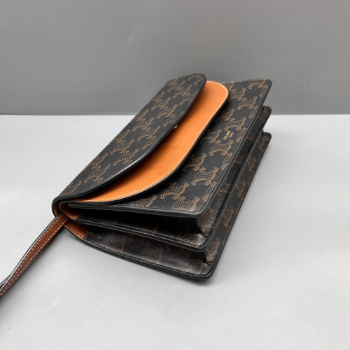 Celine Wallet On Strap Triomphe Brown Black Celine Wallet On Strap Triomphe Brown Black