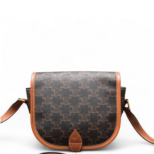 Celine Medium Folco Bag Triomphe Brown Black