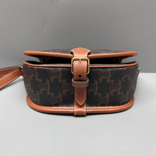 Celine Medium Folco Bag Triomphe Brown Black