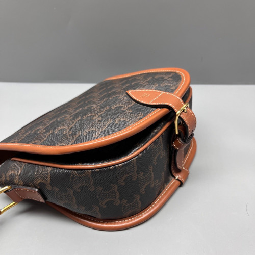 Celine Medium Folco Bag Triomphe Brown Black