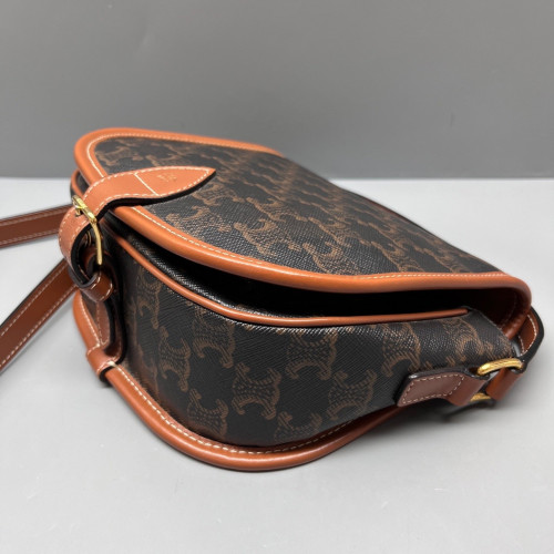 Celine Medium Folco Bag Triomphe Brown Black