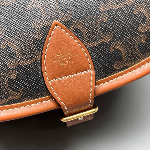 Celine Medium Folco Bag Triomphe Brown Black