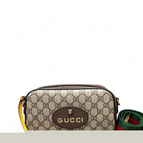Gucci Web Neo Vintage Shoulder Bag GG Monogram Beige Brown Gucci Web Neo Vintage Shoulder Bag GG Monogram Beige Brown