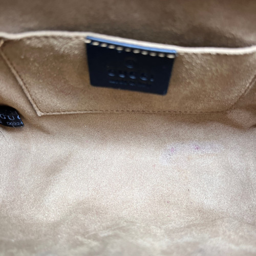 Gucci Small Padlock Shoulder Bag GG Supreme Monogram Black Beige