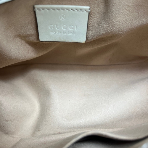 Gucci Chevron Mini GG Marmont Top Handle Shoulder Bag Calfskin White Gucci Chevron Mini GG Marmont Top Handle Shoulder Bag Calfskin White