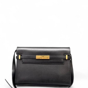 Yves Saint Laurent Medium Manhattan Shoulder Bag Smooth Calfskin Black