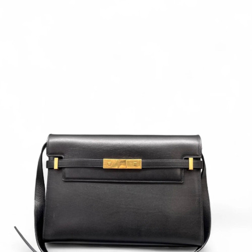 Yves Saint Laurent Medium Manhattan Shoulder Bag Smooth Calfskin Black