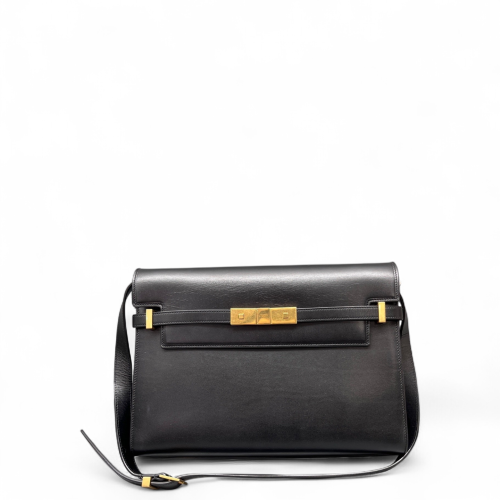 Yves Saint Laurent Medium Manhattan Shoulder Bag Smooth Calfskin Black