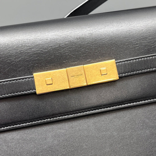 Yves Saint Laurent Medium Manhattan Shoulder Bag Smooth Calfskin Black
