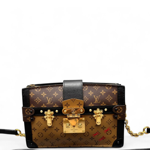 Louis Vuitton Trunk Clutch Reverse Monogram Brown Black Louis Vuitton Trunk Clutch Reverse Monogram Brown Black