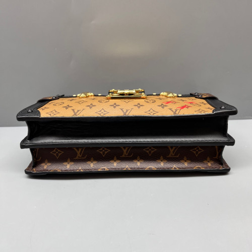 Louis Vuitton Trunk Clutch Reverse Monogram Brown Black Louis Vuitton Trunk Clutch Reverse Monogram Brown Black