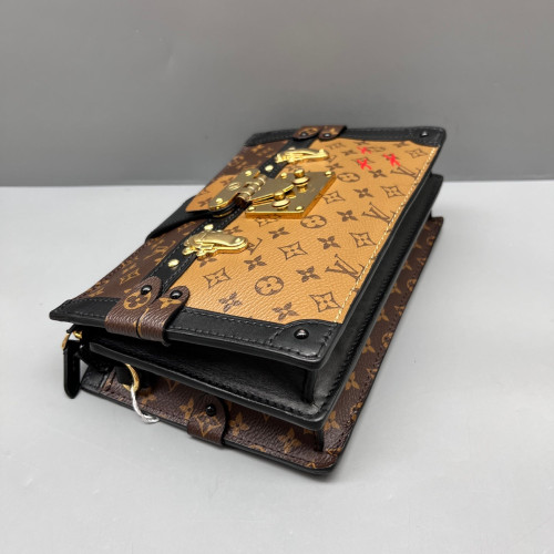 Louis Vuitton Trunk Clutch Reverse Monogram Brown Black Louis Vuitton Trunk Clutch Reverse Monogram Brown Black