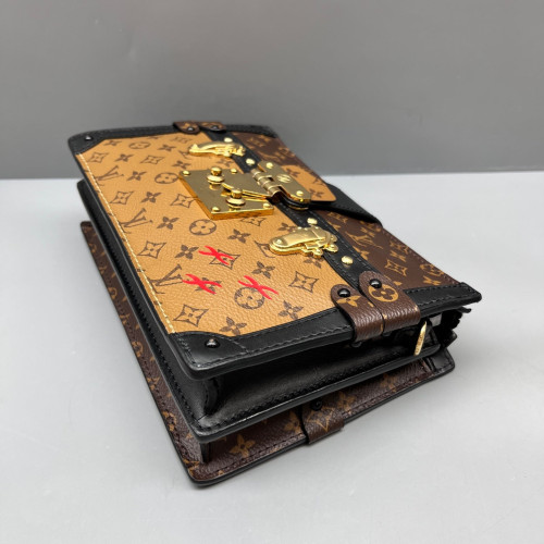Louis Vuitton Trunk Clutch Reverse Monogram Brown Black Louis Vuitton Trunk Clutch Reverse Monogram Brown Black