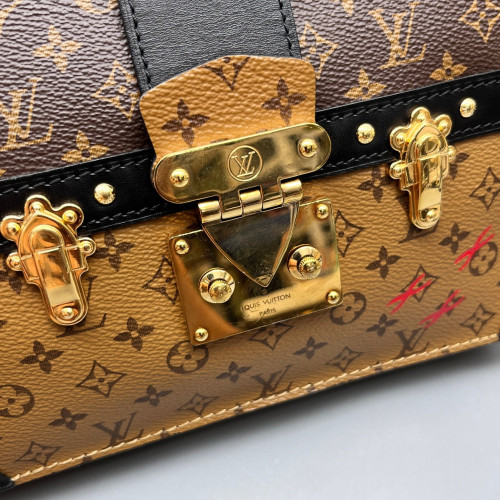 Louis Vuitton Trunk Clutch Reverse Monogram Brown Black Louis Vuitton Trunk Clutch Reverse Monogram Brown Black