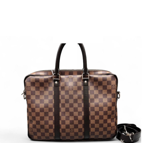 Louis Vuitton Porte Documents Voyage PM Damier Ebene Brown