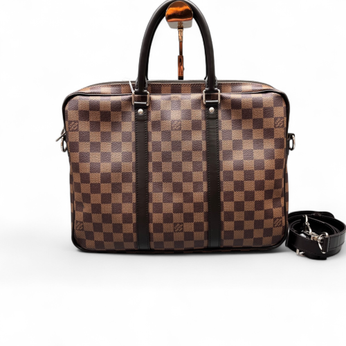 Louis Vuitton Porte Documents Voyage PM Damier Ebene Brown