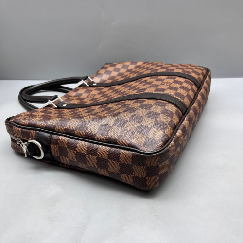 Louis Vuitton Porte Documents Voyage PM Damier Ebene Brown