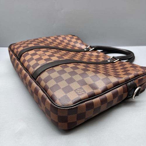 Louis Vuitton Porte Documents Voyage PM Damier Ebene Brown