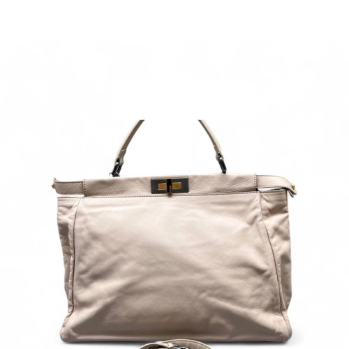 Fendi Peekaboo Iconic Large Calfskin Light Tan