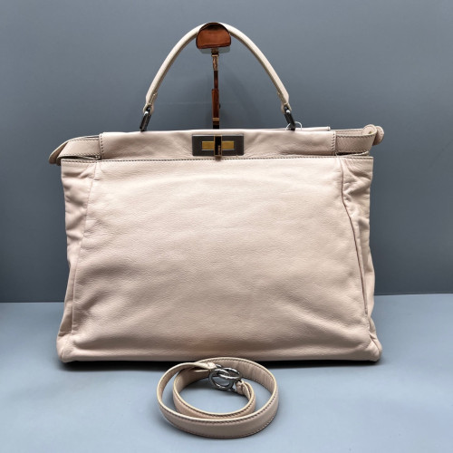 Fendi Peekaboo Iconic Large Calfskin Light Tan